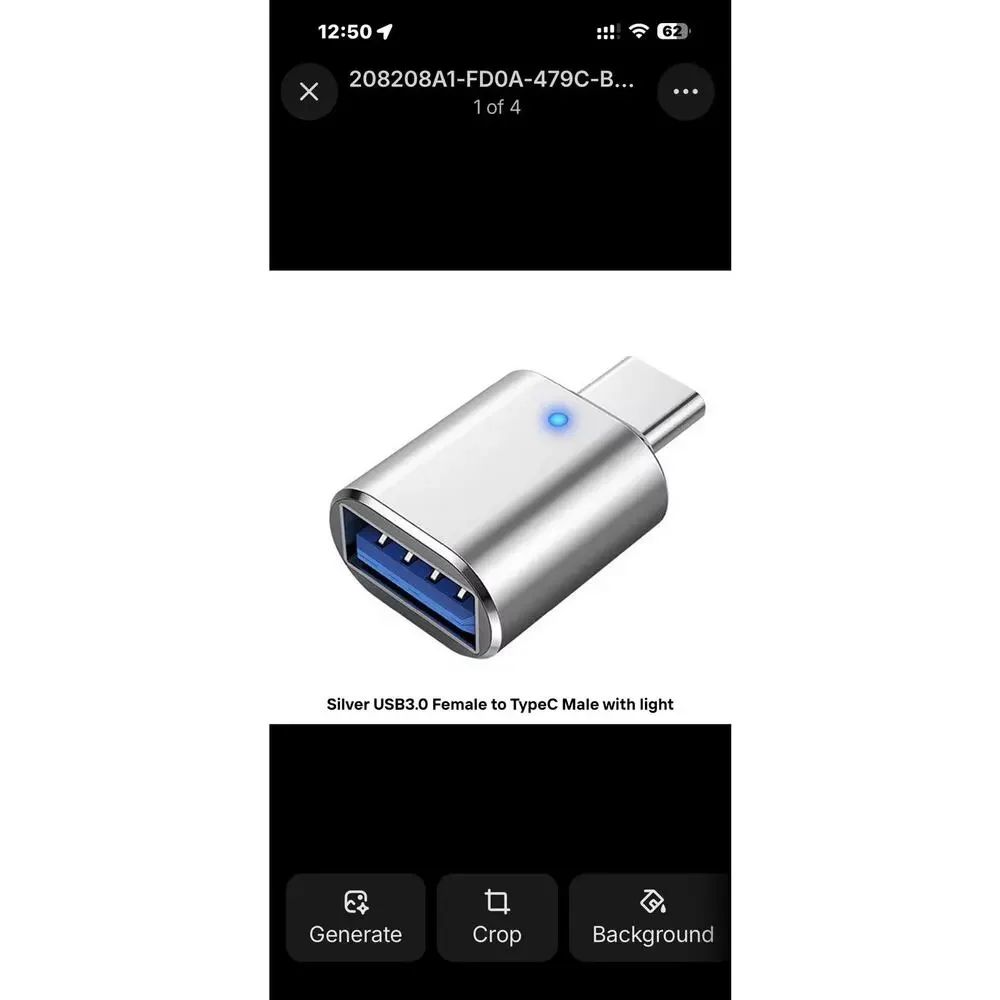 2 Pack Silver Aluminum USB-C Adapter USB 3.0 Female with LED Light